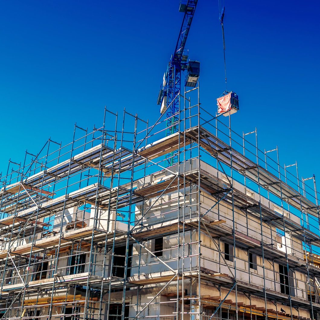 New complex of apartment buildings under construction